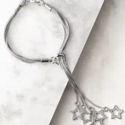 YouBella Women Silver-Plated Multistrand Charms Bracelet-image-41