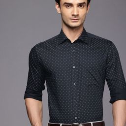 Raymond Slim Fit Geometric Printed Pure Cotton Formal Shirt-image-54