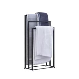 UBS Mild Steel Black Freestanding Towel Holder (Long 80 cm, Medium 70 cm, Small 60 cm), UBS_06-47