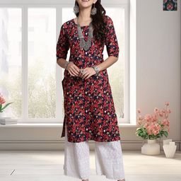 HERE&NOW Women Pack Of 2 Ethnic Motifs Printed Daily Straight Kurtas-17