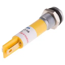 RS PRO Yellow Panel Mount Indicator, Mounting Hole Size 8 mm, Termination Type Solder Tab, IP Rating IP67, Model No 204956 image 2