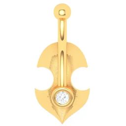 P.C. Chandra Jewellers 22k Gold Violin And Anchor Mixed Shaped Nosepin-image-15