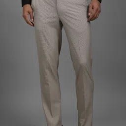 Louis Philippe Men Textured Printed Slim Fit Trousers-image-57