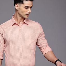 Raymond Slim Fit Geometric Printed Pure Cotton Formal Shirt-image-93