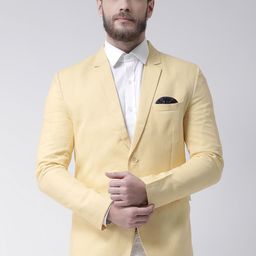 Hangup Men Yellow Solid Single-Breasted Casual Blazer-image-57