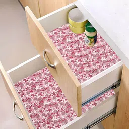 Kuber Industries Cream-Coloured 2 Pieces Printed Water Resistant Shelf Liner Organisers-7
