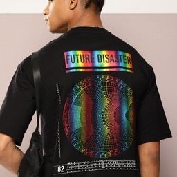 Kook N Keech Printed Drop-Shoulder Sleeves Oversized T-shirt with Zip Pocket-picture-4