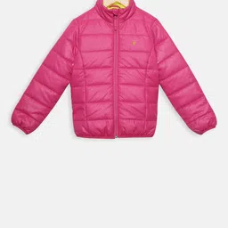 t-base Girls Pink Solid Lightweight Puffer Jacket-image-91