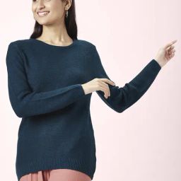 Honey by Pantaloons Blue Self Pattern Sweater-image-72