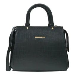 Rocia By Regal Black Croco Textured Medium Handheld Handbag-image-66