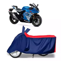 Auto Pearl Two Wheeler Cover with Bag for Suzuki GSX, Red & Blue-image-70