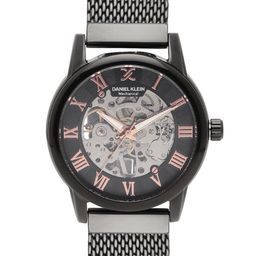 Daniel Klein Mechanical Men Steel-Toned & Gunmetal-Toned Skeleton Dial Watch DK11262-5-image-48