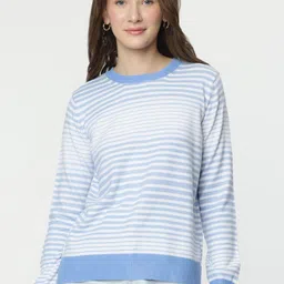 Marks & Spencer Women Striped Round Neck Pullover Sweaters-image-56