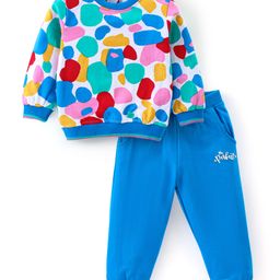 Babyhug Cotton Knit Abstract Printed Top with Lounge Pants Set - Mutlicolour-image-91