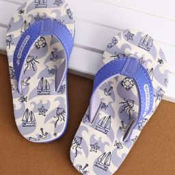 Cute Walk by Babyhug Slip On with Sea Life Printed Flip Flops - Blue-image-96