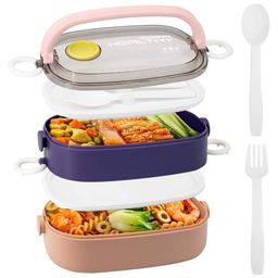 SCHOOLISH Two Layers Lunch Box With Cutlery - PACK OF 1 - COLOR MAY VARY-25