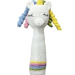 Happy Threads Handcrafted -  Unicorn Long Stick Rattle-21