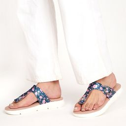 KazarMax Amelia Floral Printed Flat Thong Sandals - Peach-image-44