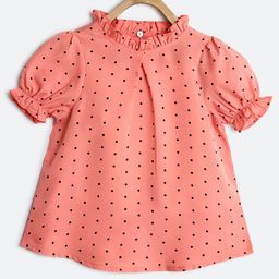 Chuppan Chupai Half Puff Sleeves Polka Dots Printed Top - Pink-image-94