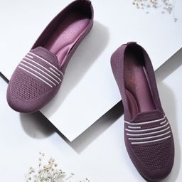 Priaansha Kids Mesh Detailed Ballerinas - Purple-image-44
