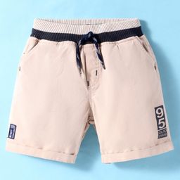 Olio Kids Cotton Knit Above Knee Length Shorts with Text Print - Baby Pink-picture-21