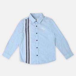 Pepe Jeans Woven Full Sleeves Shirt with Stripes - Light Blue-picture-4