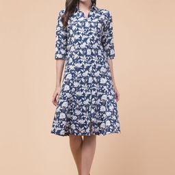Hive91 Floral Print A-Line Dress-image-25
