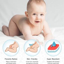 Sparkle Joy Free Size Reusable Cloth Diaper Without Insert Pack Of 2 - Green & Yellow image 2