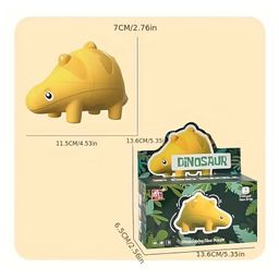 NEGOCIO Dinosaur Magic Cube Puzzle 1:1 Learning Magic Cube Speed Cube- COLOR MAY VARY image 3