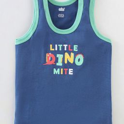 Simply Interlock Sleeveless Vests Dino Print Pack of 3 - Navy Yellow & Red image 4