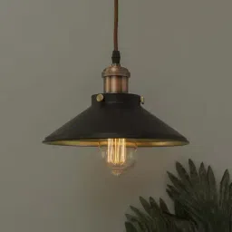 Homesake Black Metallic Cone Pendant Light with Copper Holder - Set of 1-image-43