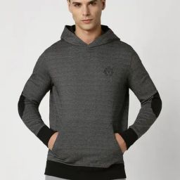 Van Heusen Grey Cotton Regular Fit Printed Hooded Sweatshirt-image-95