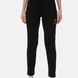 3Pin Black Cotton Regular Fit Trackpants-image-54