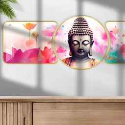 Aura Pink & Blue 1 Piece Wood Religious Wall Paintings-picture-47