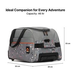 Uppercase Terra Grey Printed Small Duffle Trolley Bag image 5