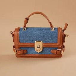 Ginger by Lifestyle Blue & Brown Textured Sling Handbag-image-41