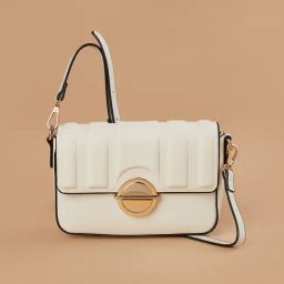 Code by Lifestyle Beige Textured Sling Handbag-image-13
