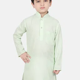 SG YUVRAJ Boys Green Solid Straight Kurta-55