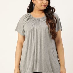 Rute Women Grey Melange Solid Plus Size Top-image-95