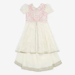 Utsa Kids by Westside Off-White Floral A-Line Kurta and Palazzos-picture-1