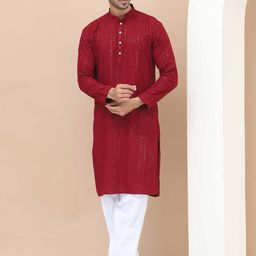 TAG 7 Men Embellished Sequinned Kurta-45