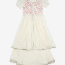 Utsa Kids by Westside Off-White Floral A-Line Kurta and Palazzos-picture-0