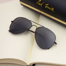 Ted Smith Unisex Aviator Sunglasses with Polarised Lens-image-68