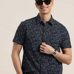 HERE&NOW Pure Cotton Geometric Printed Casual Shirt-image-35