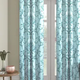 Romee Blue Velvet 7 ft Door Curtain - Single Piece-25