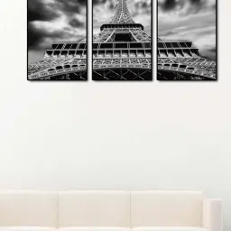 999store Grey Printed Eiffel Tower Paintings - Set of 3-22