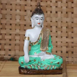 eCraftIndia Decorative Meditating Lord Buddha - Green-19