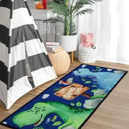 Saral Home Blue & Green Polypropylene Runner - Set of 1-81