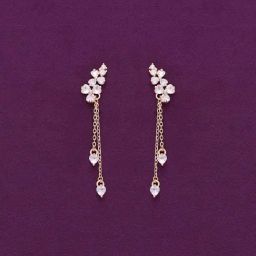 Kai Jewel Sterling Silver Chic Floral Zircon Drop Rose Gold Earrings for Women-picture-7