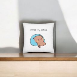 Anikmart White & Brown Printed Square Shaped Pre-Filled Cushion-24